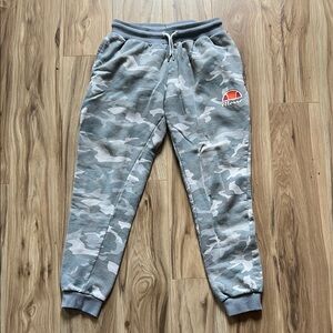 Ellesse Gray and White Camo Jogger Sweatpants